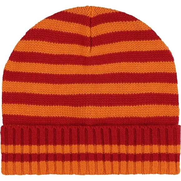 Marimekko Uniqlo heattech striped knit hat NWT orange red - Picture 1 of 2